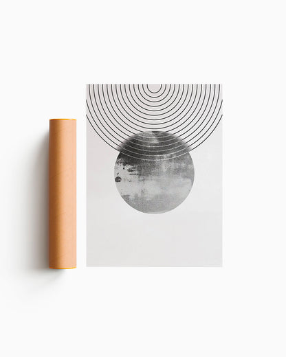 poster astratto eclissi, decorazione casa ideale per ambienti moderni 