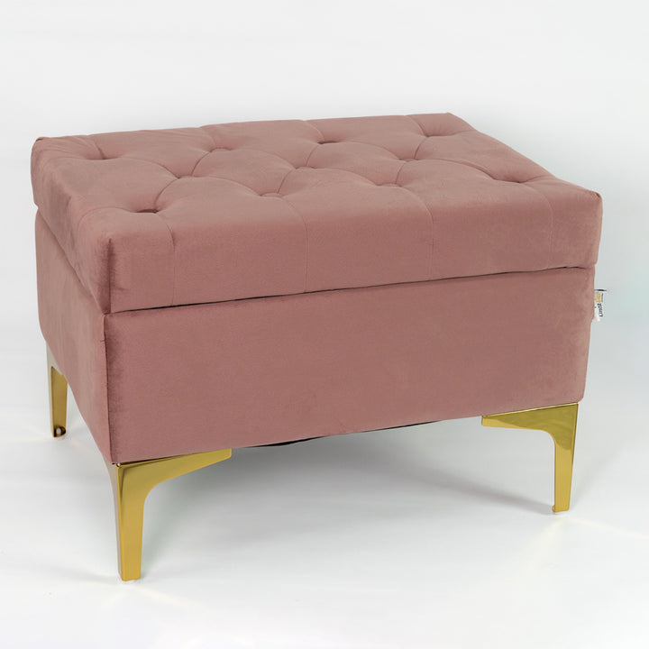 Pink storage bench pouf