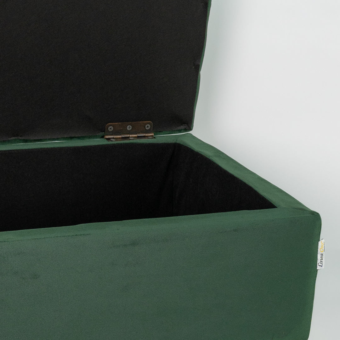 Green storage bench pouf