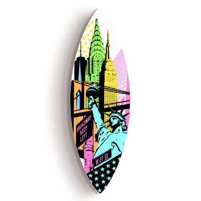 Surfboard City in technicolor
