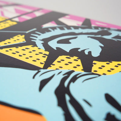 Surfboard City in technicolor