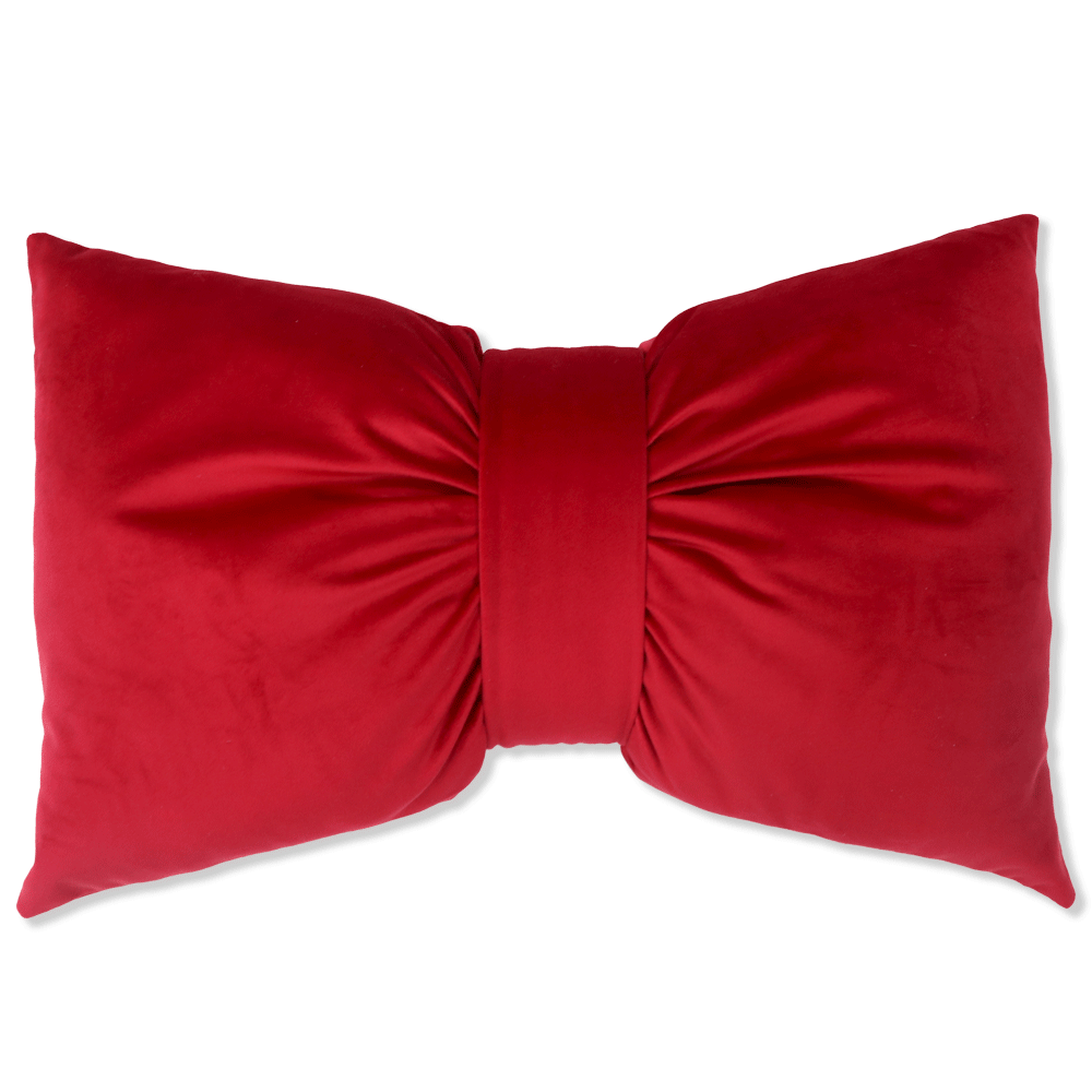 Red Velvet Bow Cushion