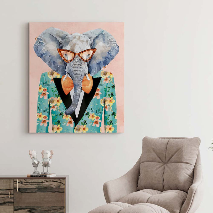 Elephant Flowers painting