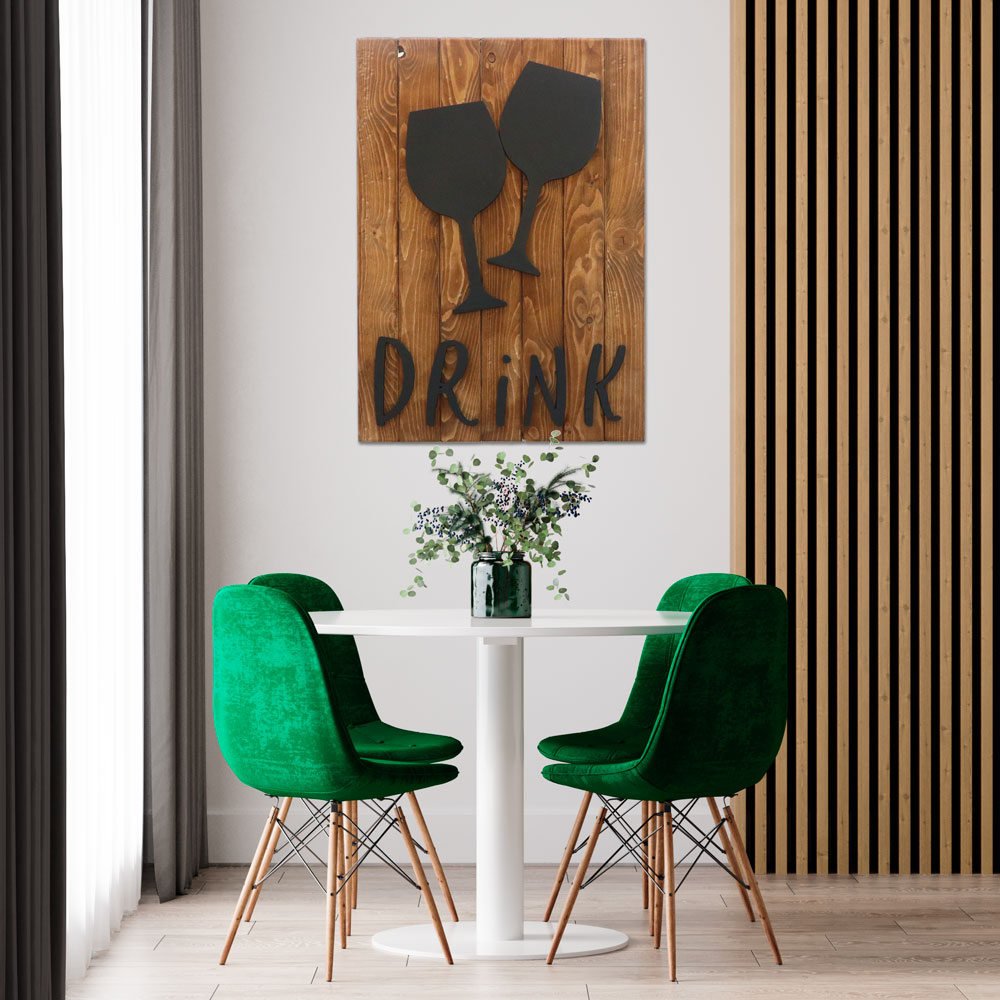 Quadro doghe legno Calici Drink