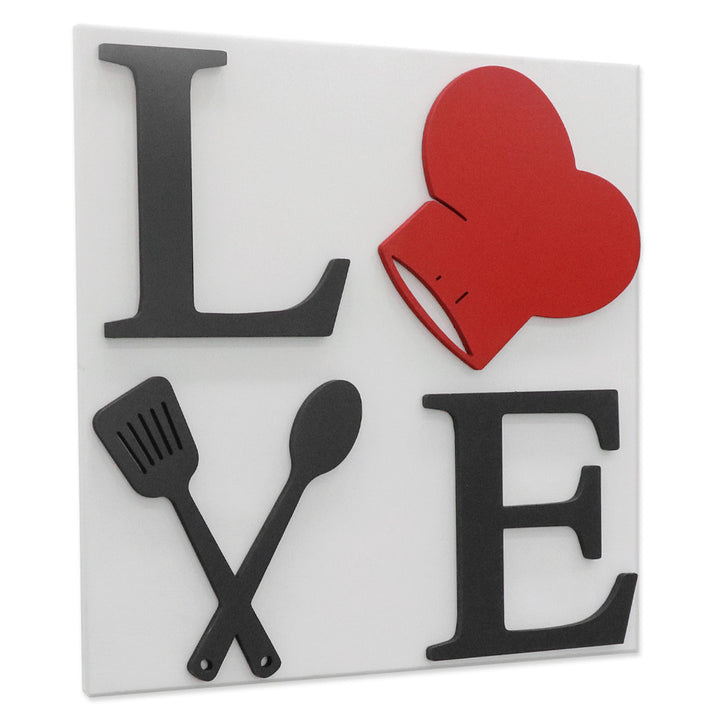Love Kitchen embossed canvas painting