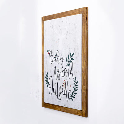 Cold Outside wooden frame picture