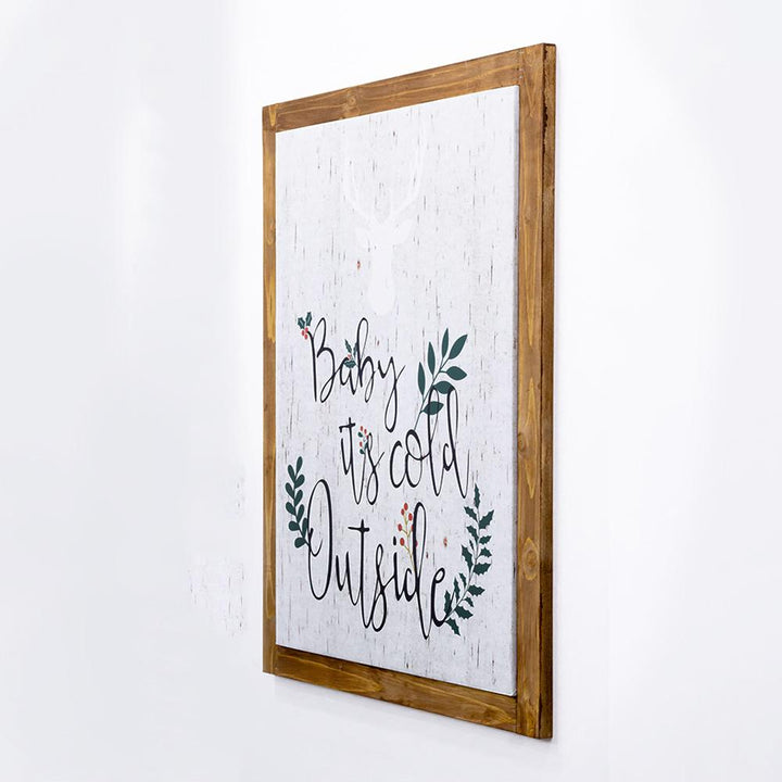 Cold Outside wooden frame picture