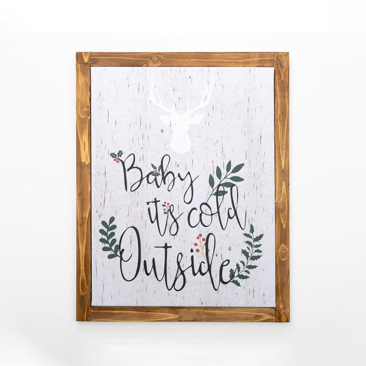 Cold Outside wooden frame picture