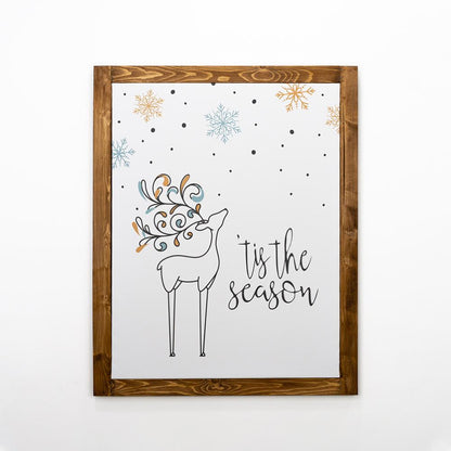 Wooden frame picture of the season