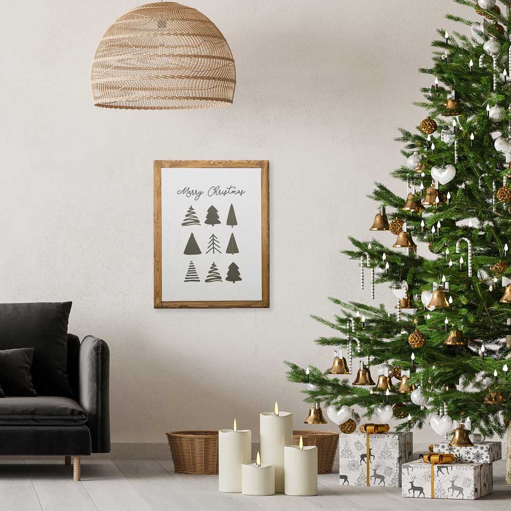 Merry Christmas wooden frame picture