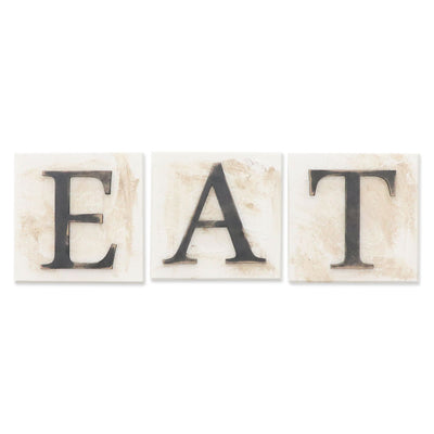 Wooden framework with embossed letters EAT