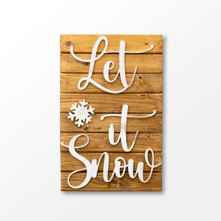 Let it Snow wooden slats framework