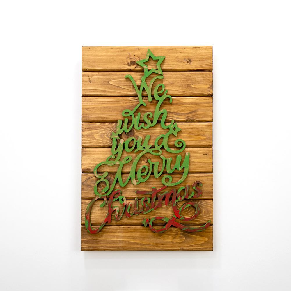 Merry Christmas wooden slats framework