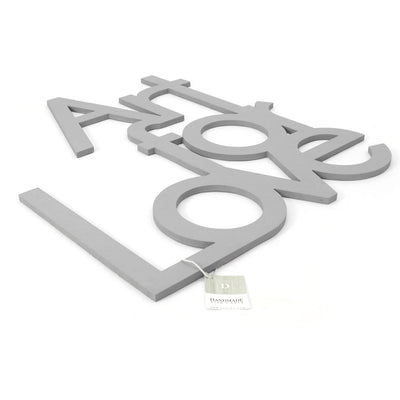 scritta in legno art for love - decorazione per la casa o negozi 