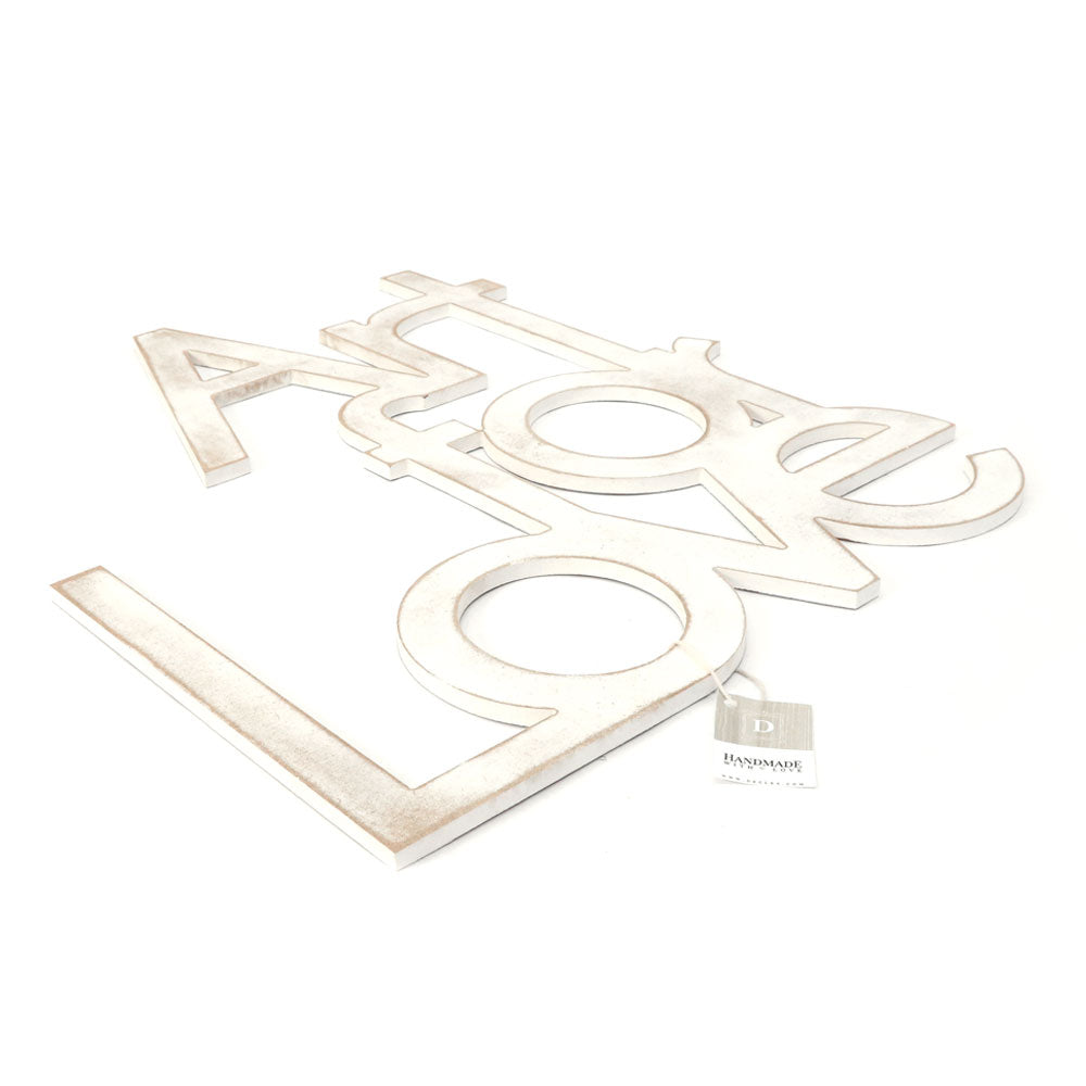 scritta in legno art for love - decorazione per la casa o negozi 