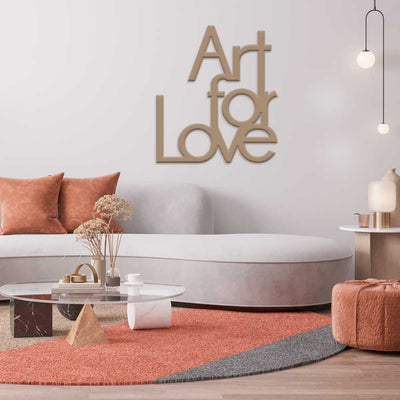 scritta in legno art for love - decorazione per la casa o negozi 