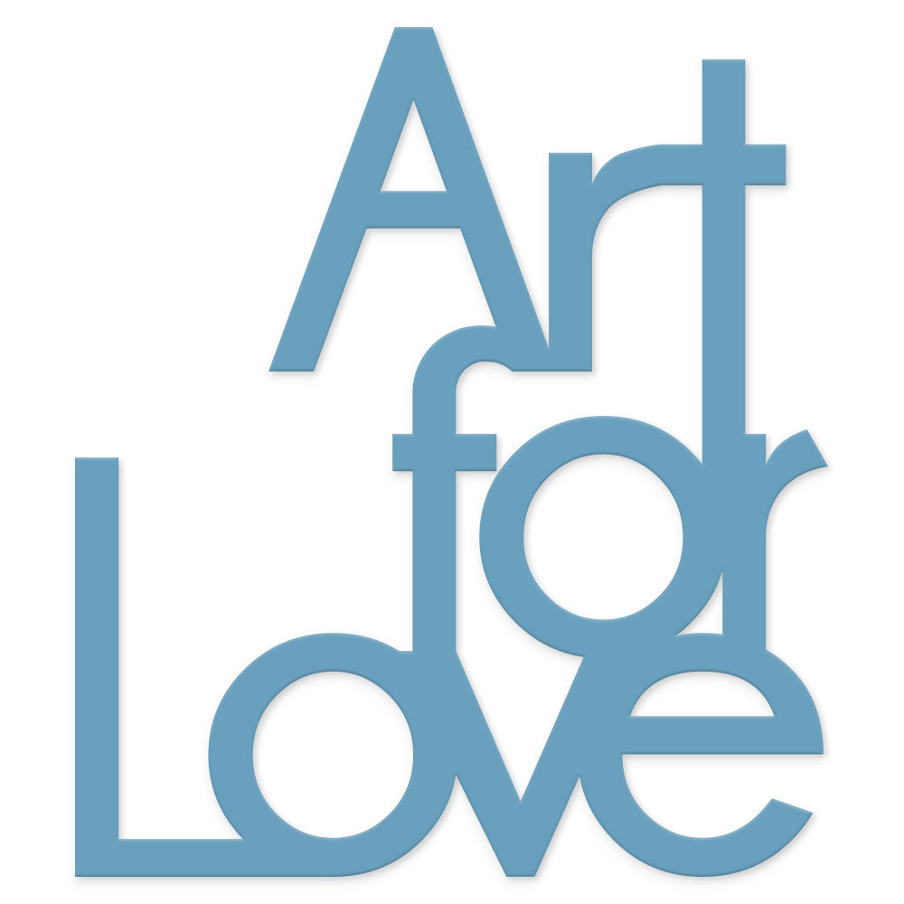 scritta in legno art for love - decorazione per la casa o negozi #colore-azzurro-polvere