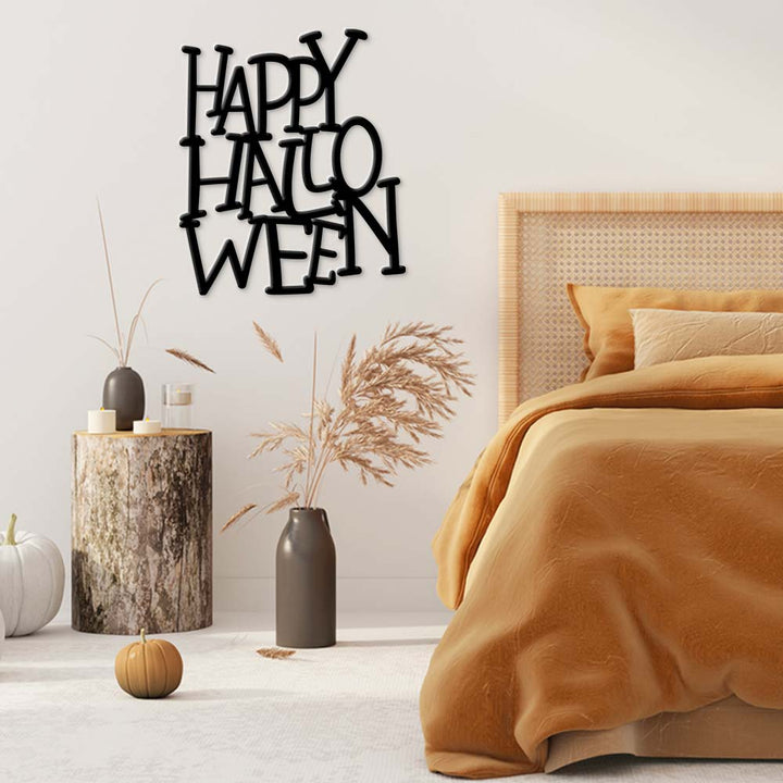 Scritta in legno Happy Halloween