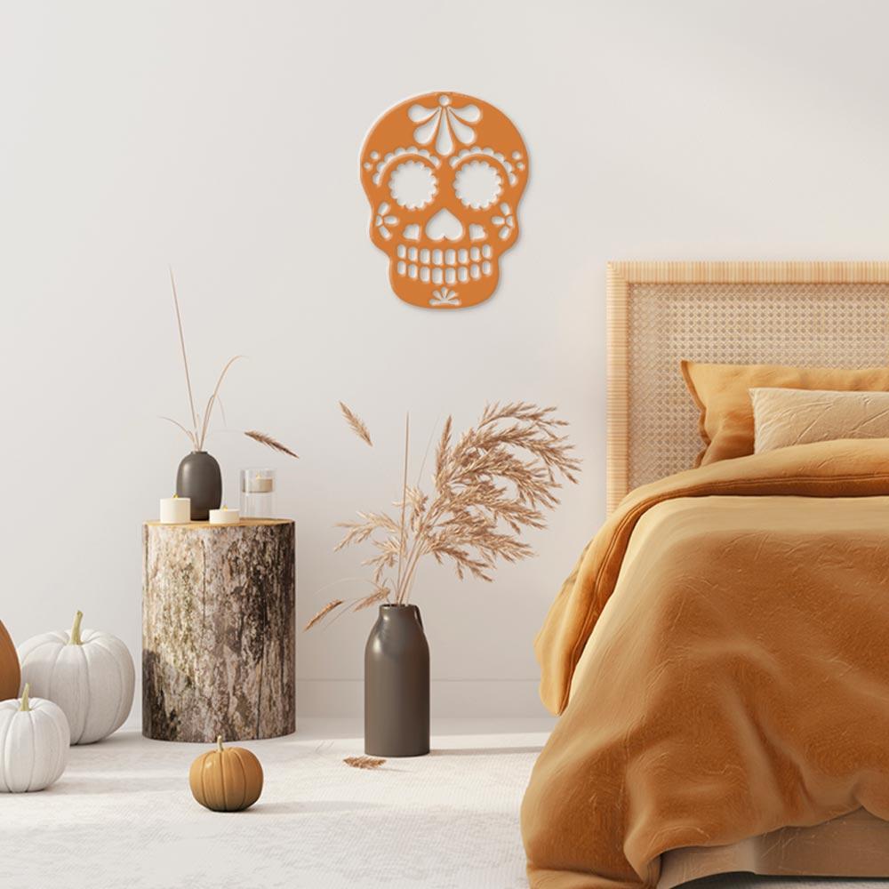 Scritta in legno Teschio Halloween