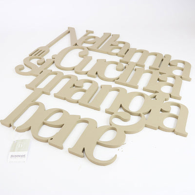 Scritta in Legno Nella mia cucina si mangia bene