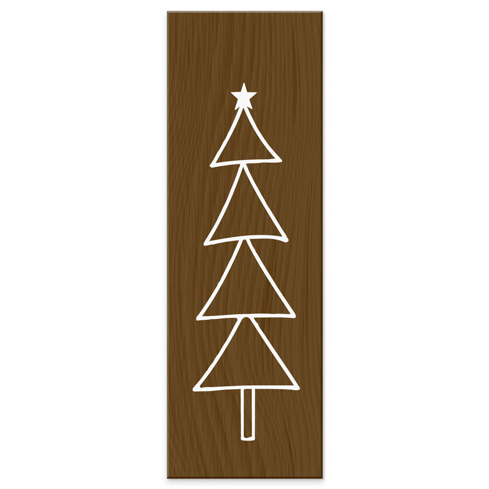 Tavoletta effetto legno scuro Albero Natale