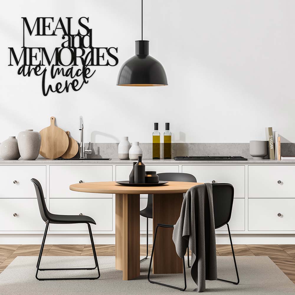 Scritta in legno Meals and Memories