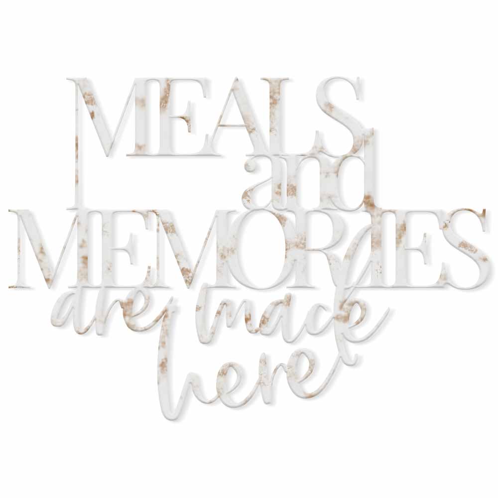 Scritta in legno Meals and Memories