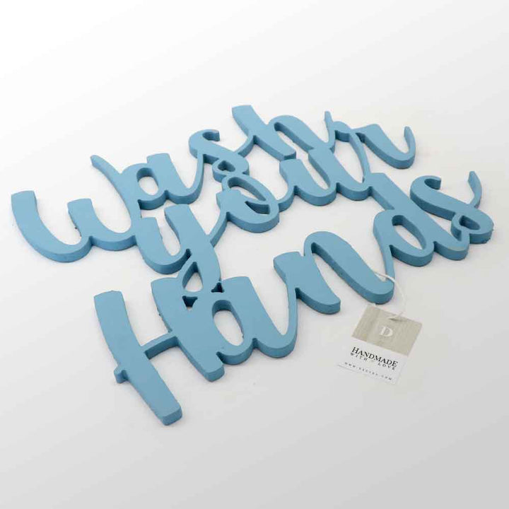 Scritta in Legno Wash your Hands