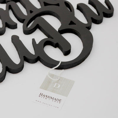 Scritta in Legno Dipinto di blu