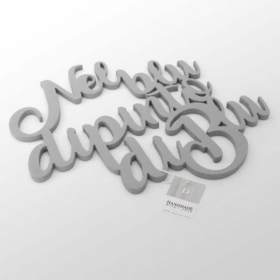 Scritta in Legno Dipinto di blu