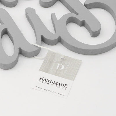 Scritta in Legno Dipinto di blu