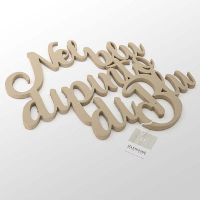 Scritta in Legno Dipinto di blu