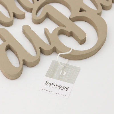 Scritta in Legno Dipinto di blu