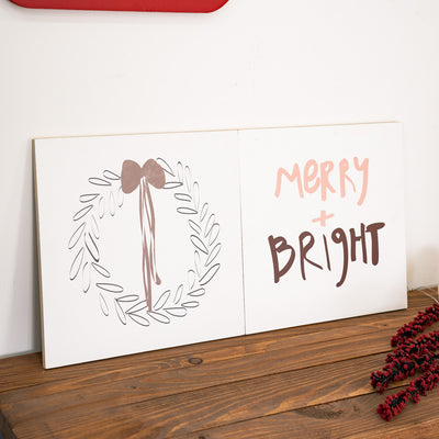 Square tablet with Christmas garland