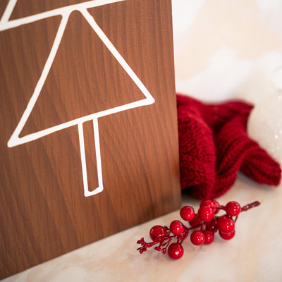 Christmas tree dark wood effect tablet