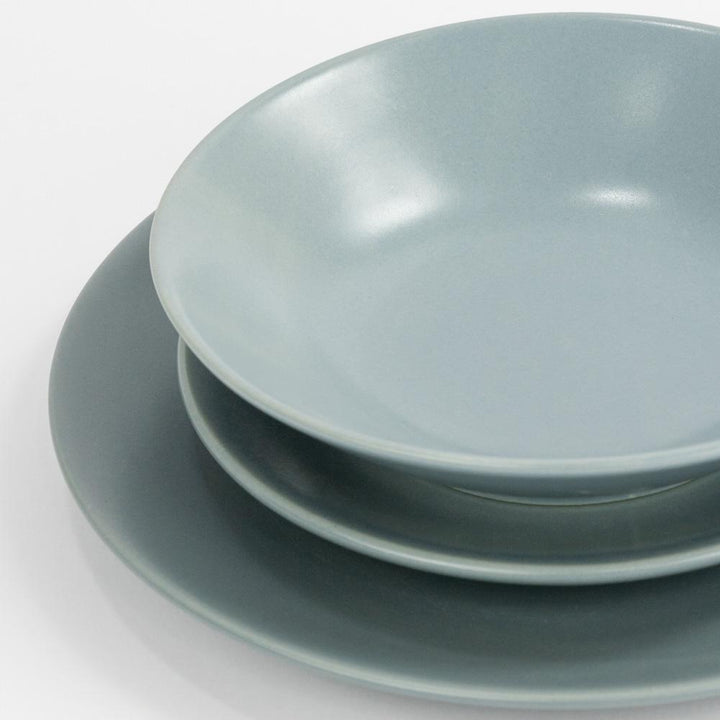 Set of Powder Blue Ceramic Plates 