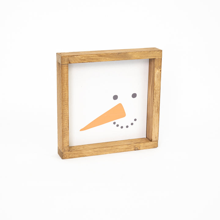 Tablet with real snowman wooden frame