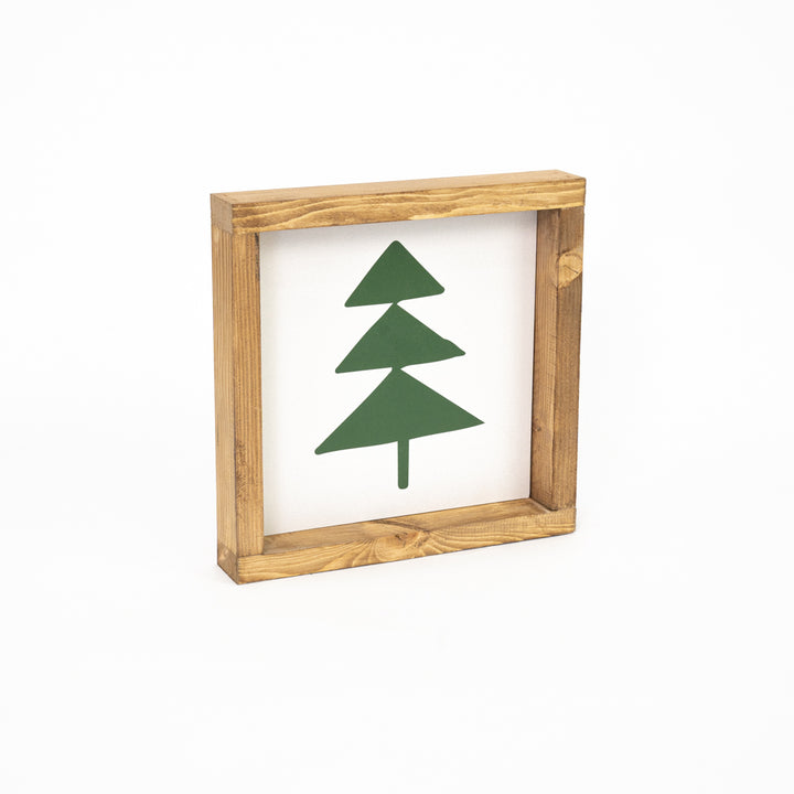 Tablet with real wooden Christmas tree frame