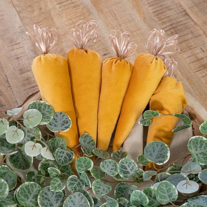 Decorative velvet carrots