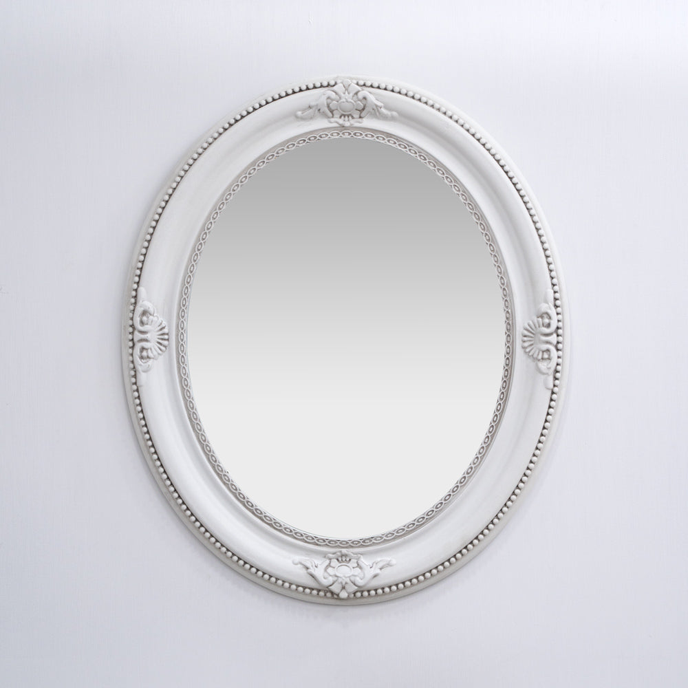 Specchio con cornice in legno ovale