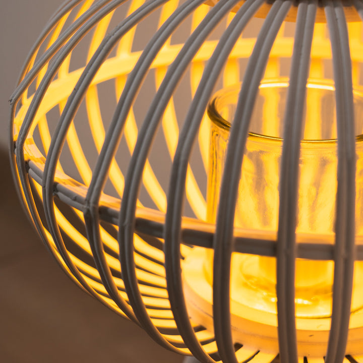 Lanterna porta candela in legno Ovale