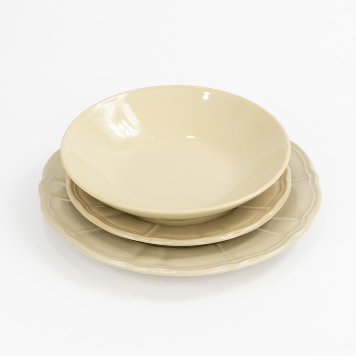 Set of Beige Ceramic Plates 