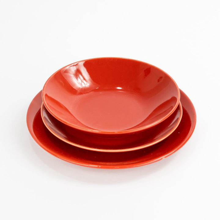 Set di Piatti in Ceramica Rosso