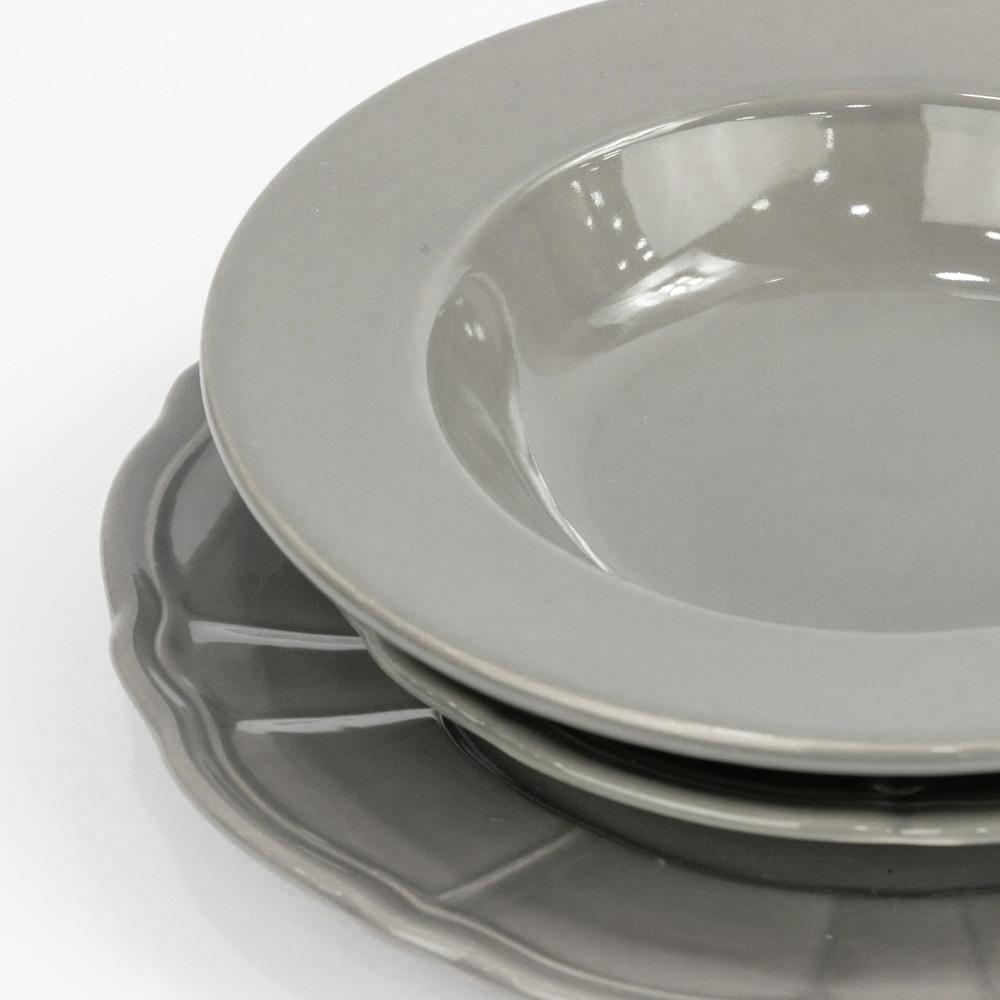 Set of Gray Ceramic Plates 