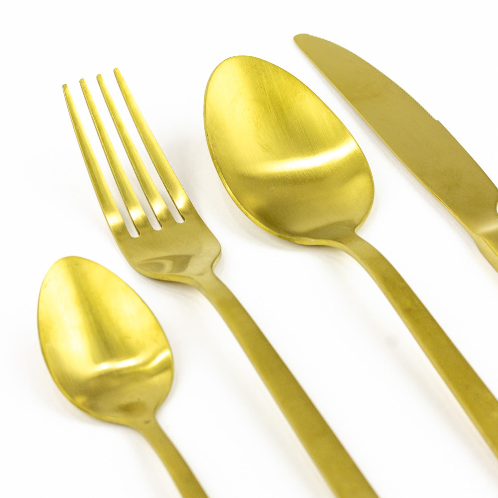 Gold Cutlery Service with matte finish