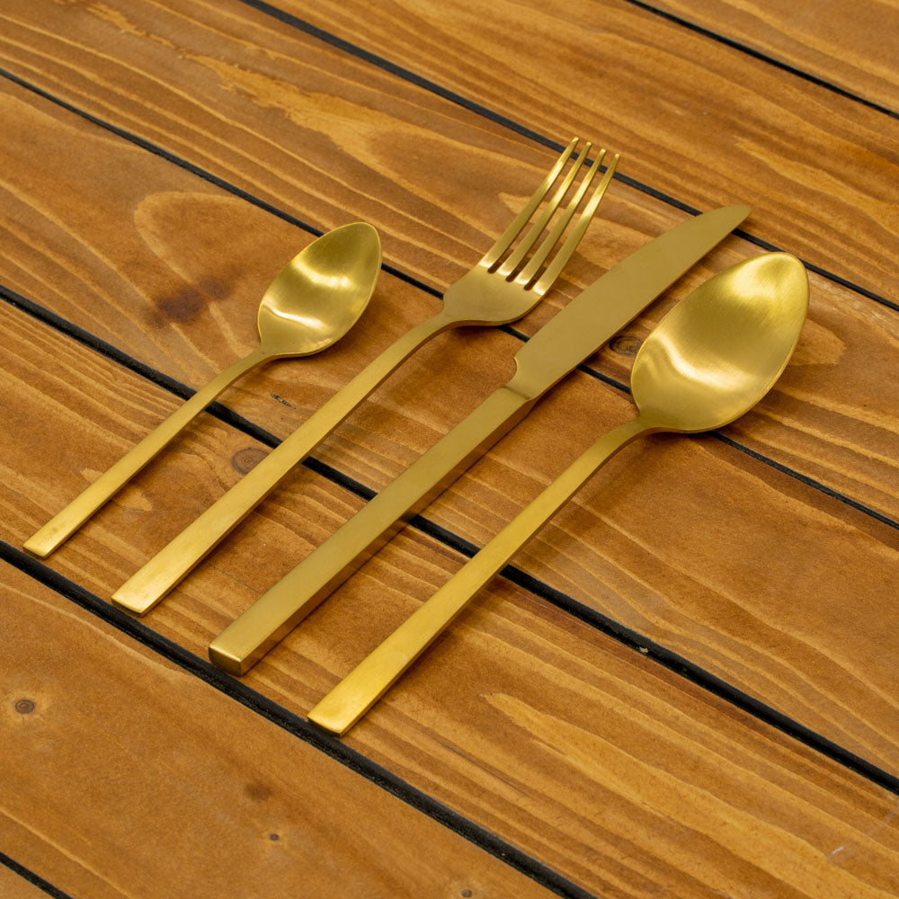 Gold Cutlery Service with matte finish
