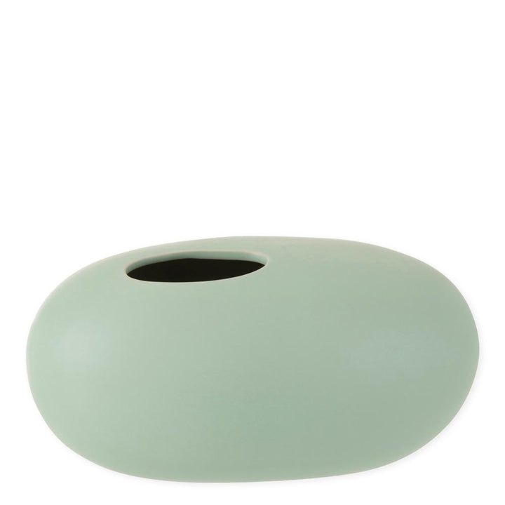 Vaso Ovale in Ceramica Opaco Verde Pastello