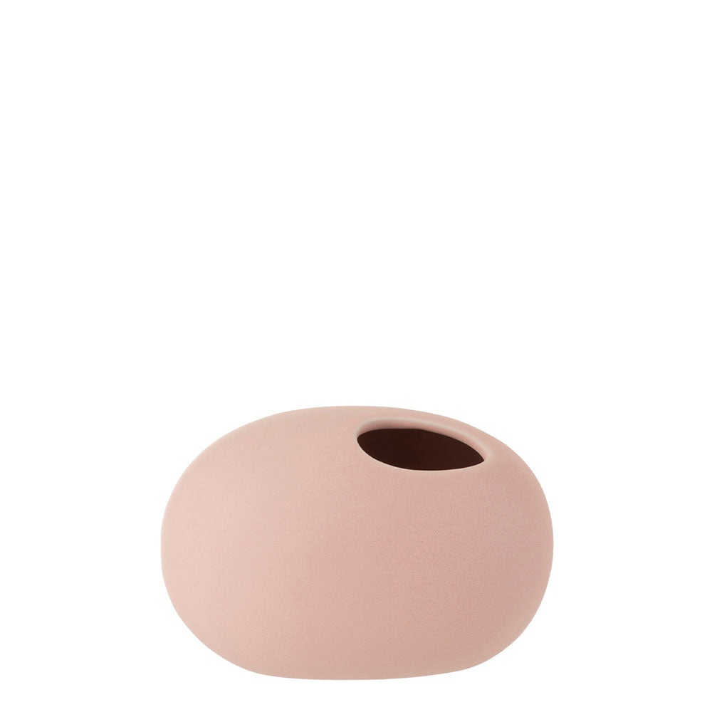 Oval Ceramic Vase Matt Pastel Pink