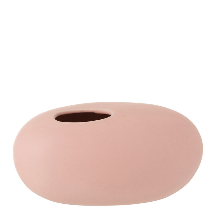 Oval Ceramic Vase Matt Pastel Pink