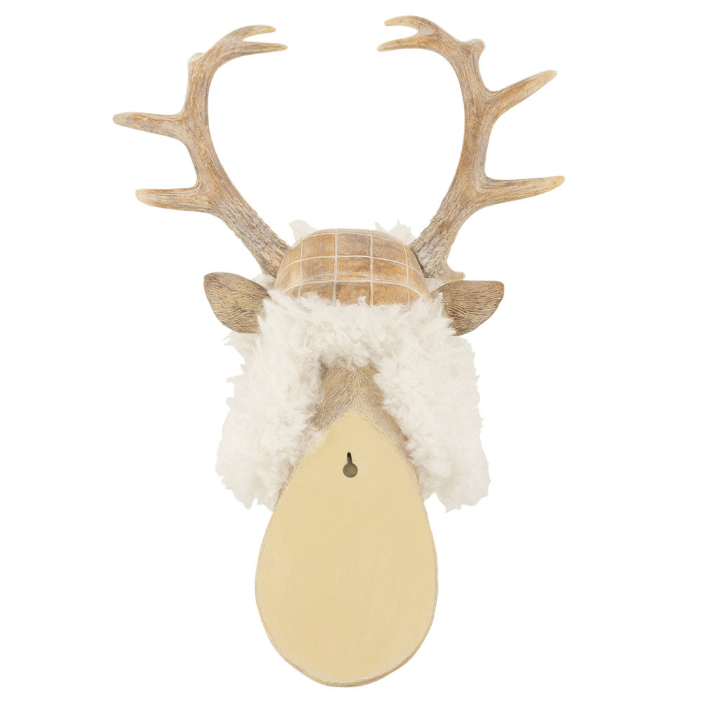 Reindeer head with fabric fur